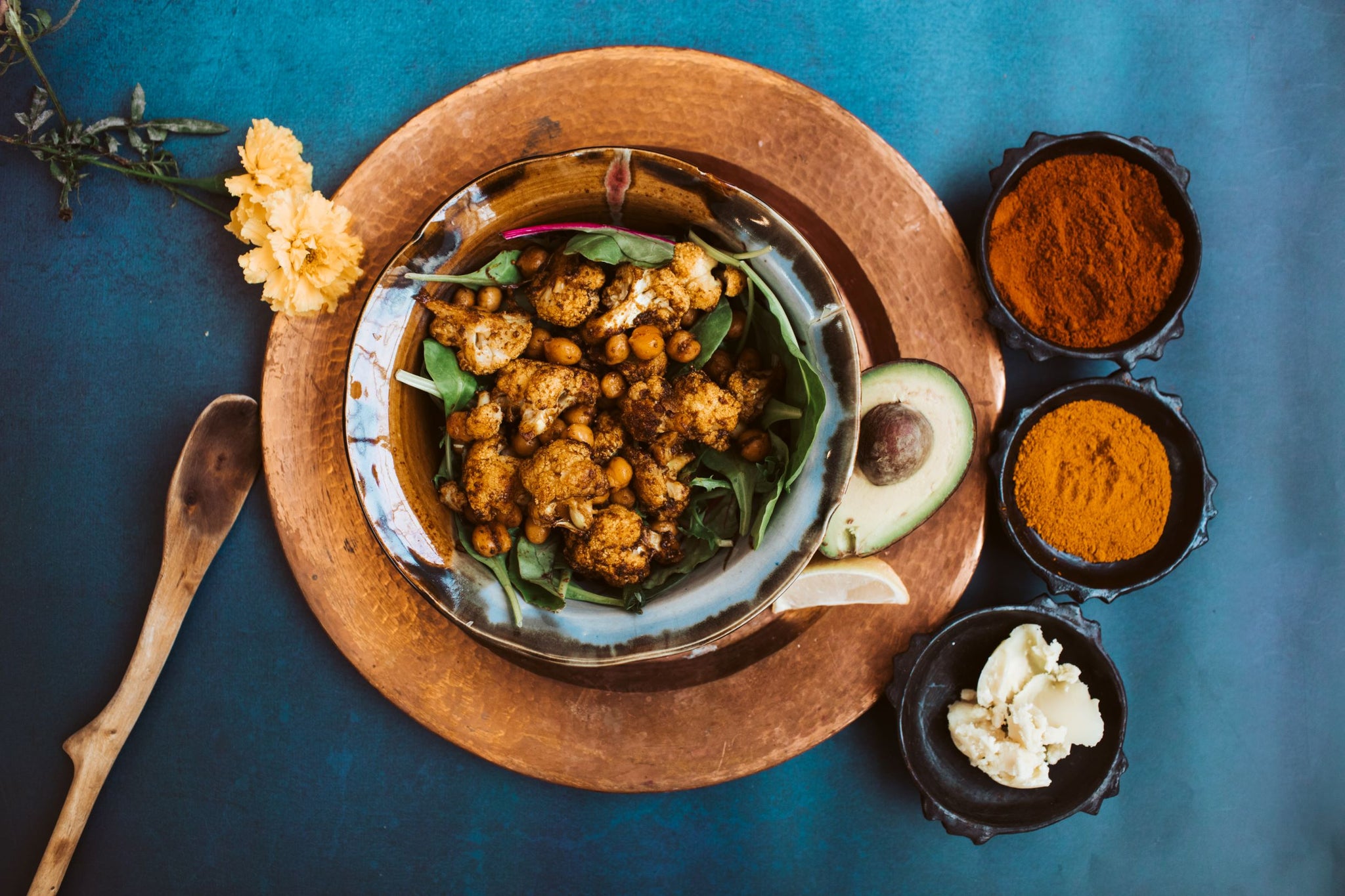 Roasted Cauliflower and Chickpeas in Ethiopian Spices