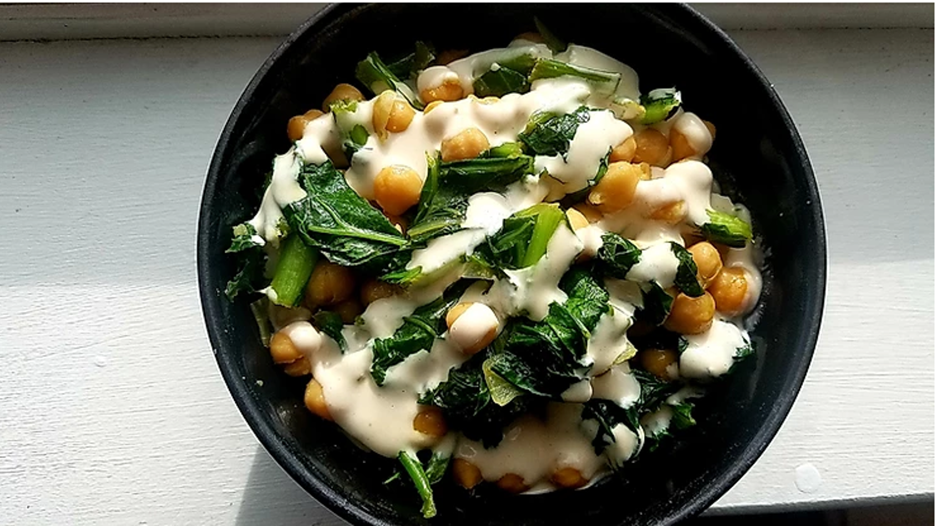 Beans & Greens with Tres Vinegres-Tahini dressing