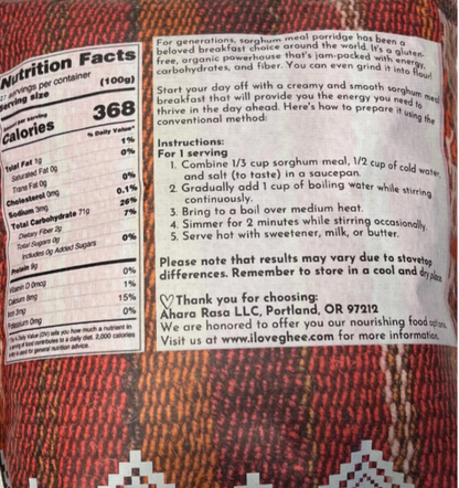 AHARA RASA ~ Organic Sorghum Meal (Jowar)