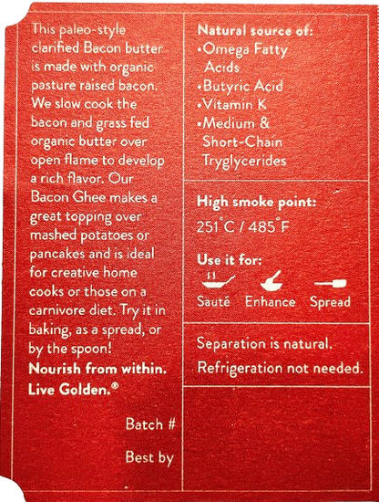 Grass-Fed Bacon Ghee | Ahara Rasa
